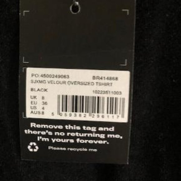 Sean John + Missguided Velour Tee - Size 4 - Picture 2 of 2